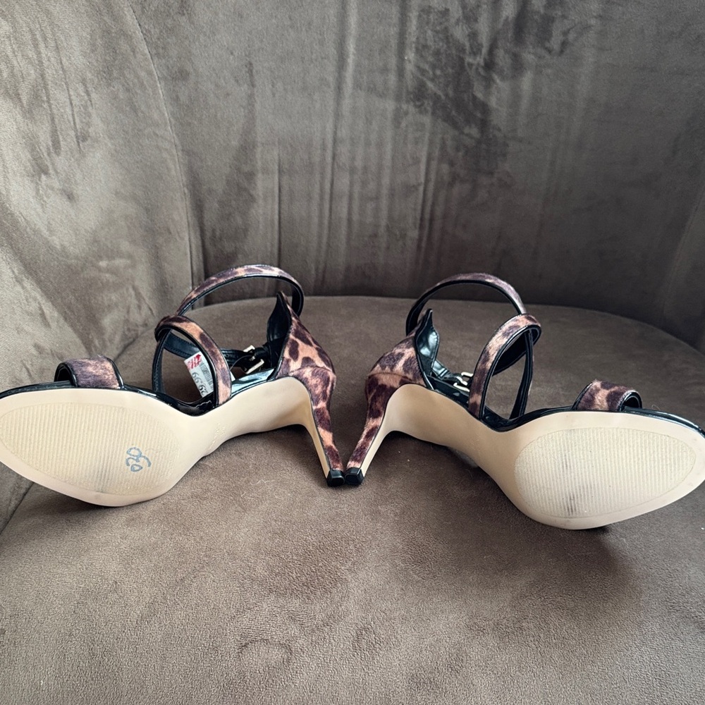 Nine West Leopard Print Strappy Heels - Picture 4 of 6